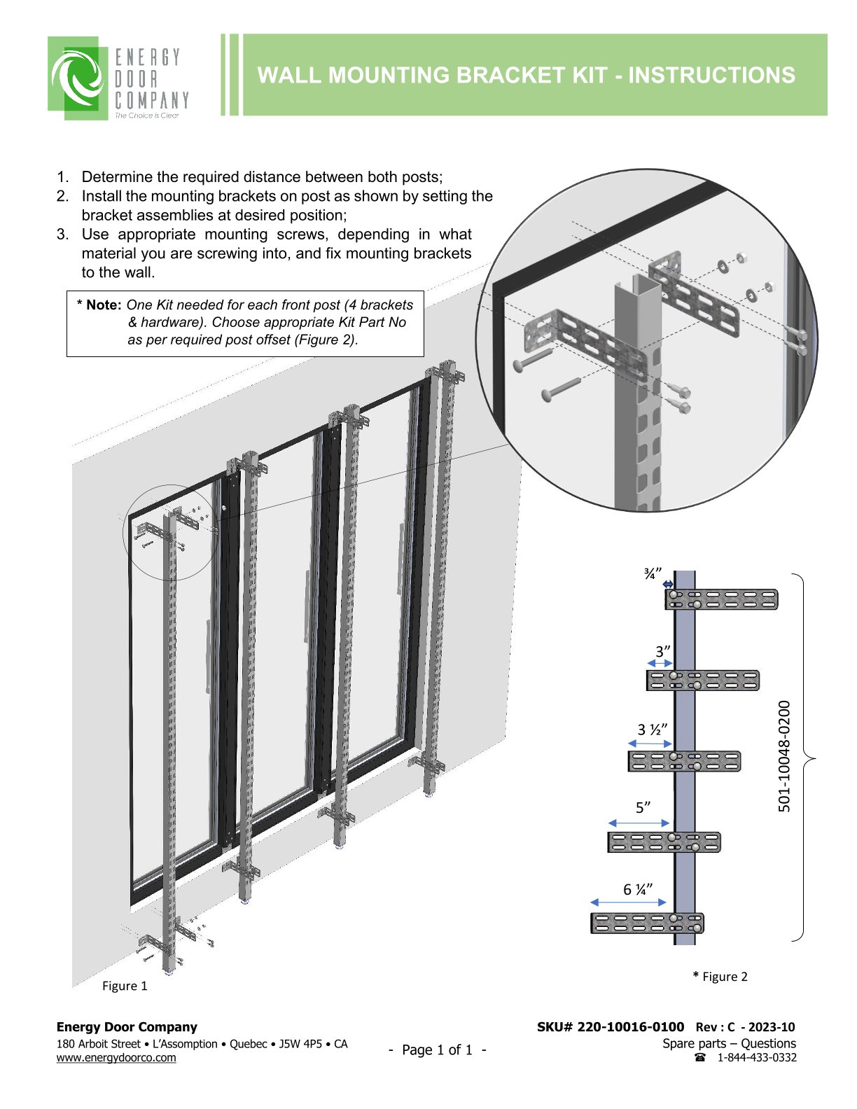 EDC Wall Mounting Bracket Kit